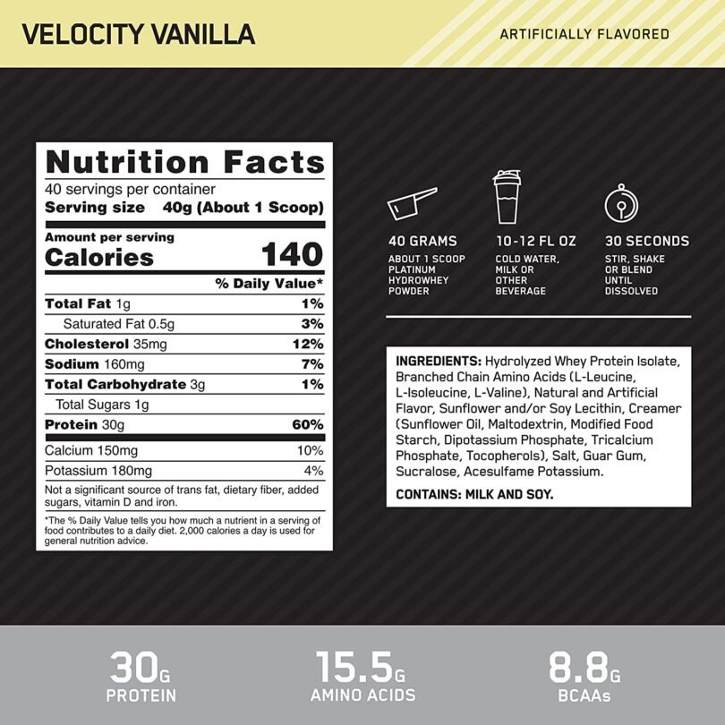 Platinum Hydrowhey 1,59kg - USA - Image 2